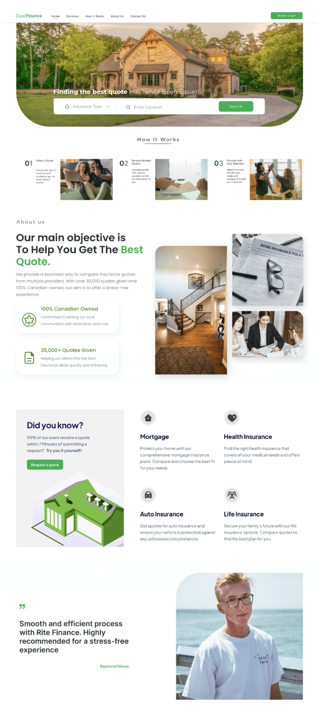 Dusk Finance website homepage