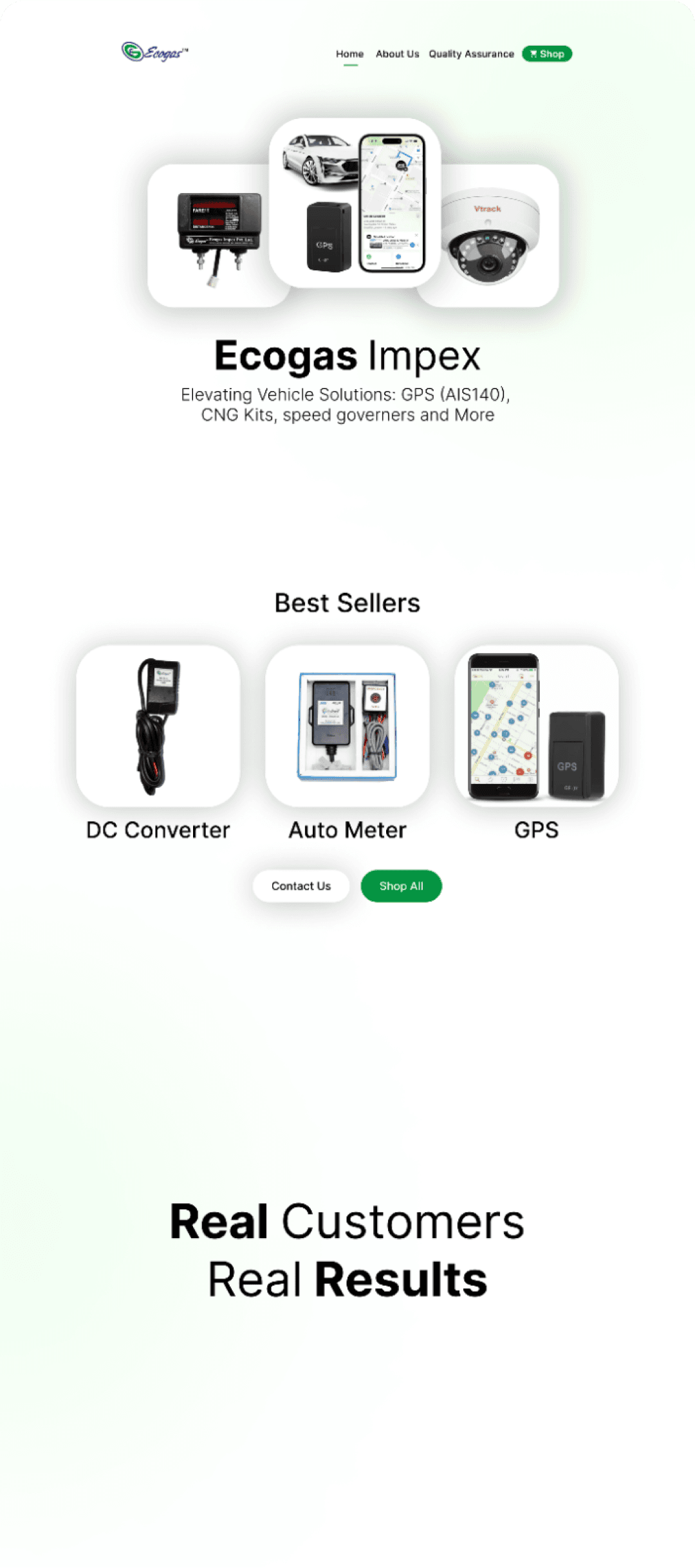 EcoGas Solutions website homepage