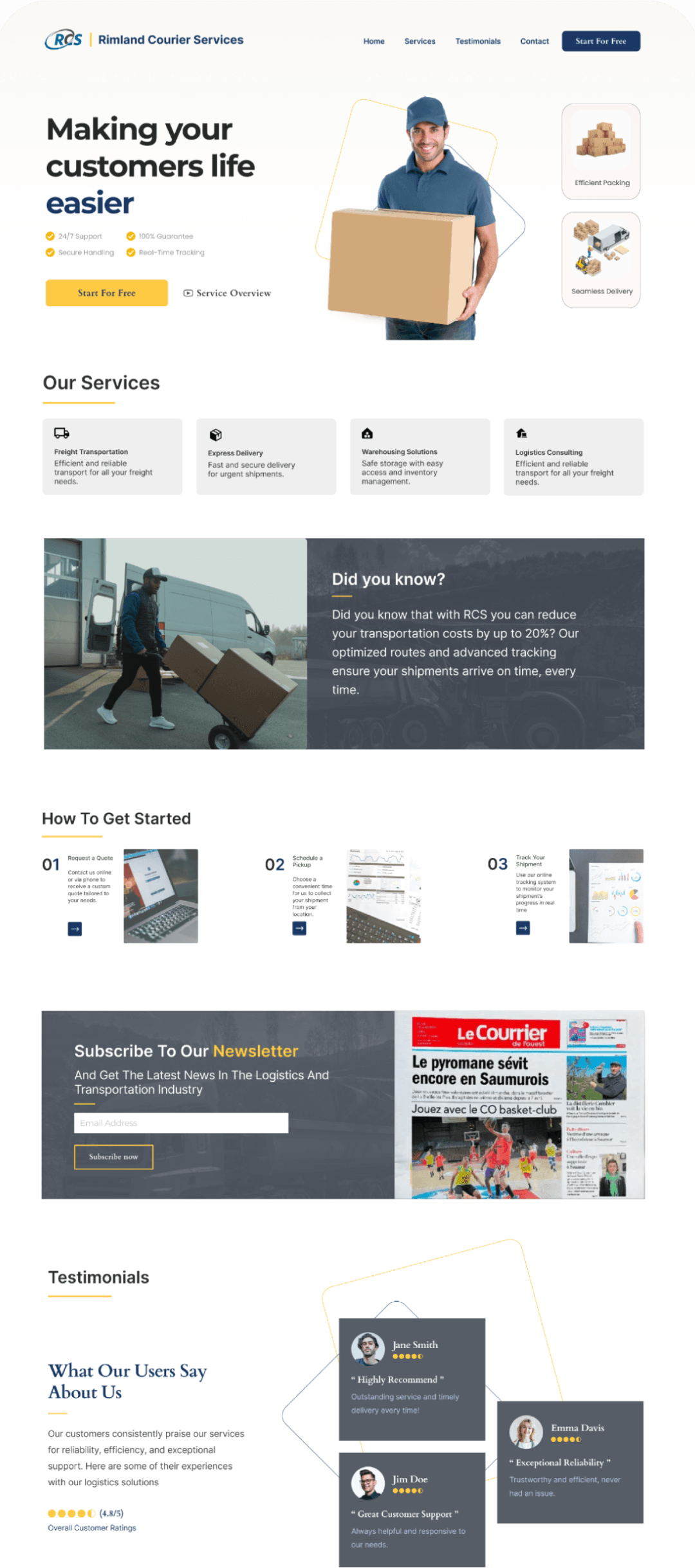 Rimland Courier website homepage